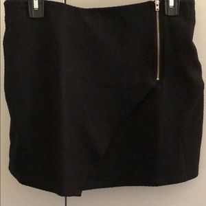 Black mini skirt with zipper detail